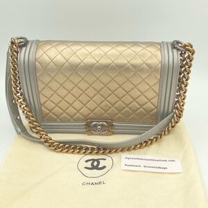 Chanel Metallic Gold and Silver Boy Bag! Stunning combination!🩶💛